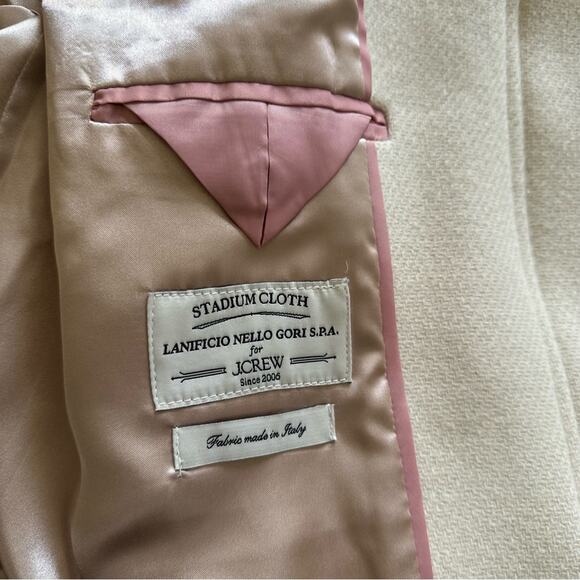 J. Crew Toscana Coat in Italian Stadium-Cloth Wool Blend Natural Plus Sz 22 NWT - Picture 15 of 16